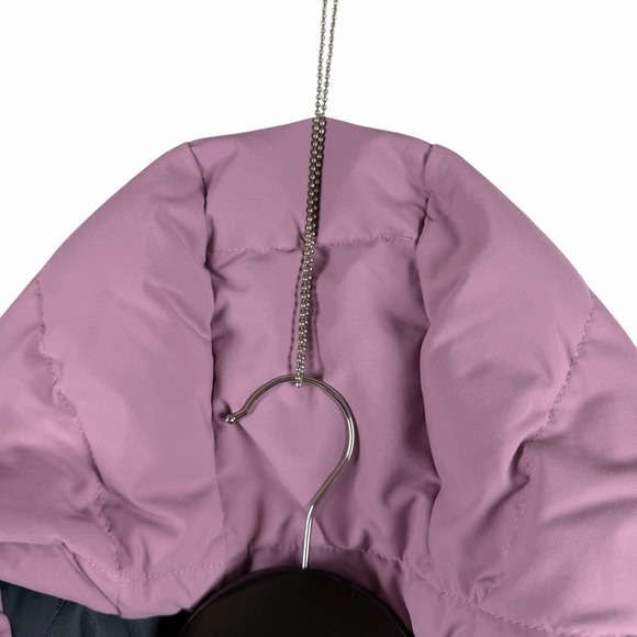 Patagonia Women's Sz‎ S Bivy Hooded Vest in Gray, Pink Hooded Down Filled - Picture 6 of 15